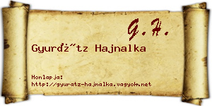 Gyurátz Hajnalka névjegykártya
